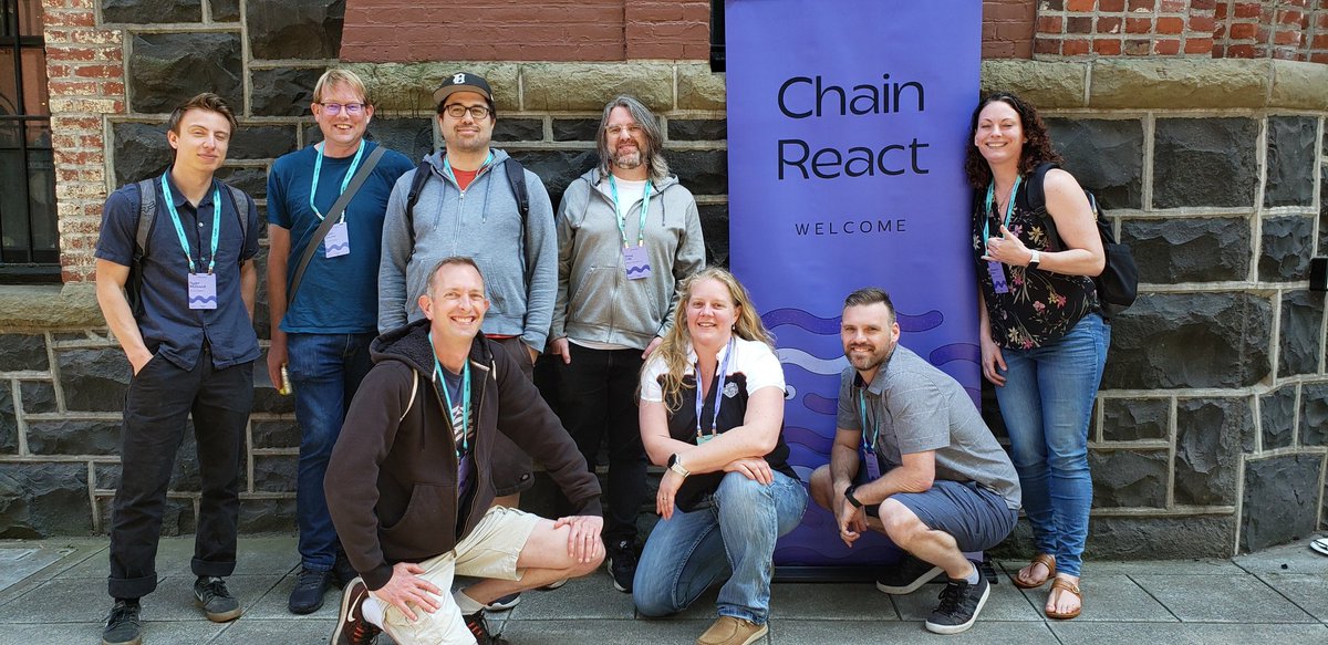 _codejenn's tweet image. Conferences can be like a mini fRamily reunion. Always good to reconnect with with amazing people, but even better to add to the group. Some of these ppl I worked with at Cambia or met at Chain React in 2019, but many are new and I hope to see them next year.
#chainreact2023
