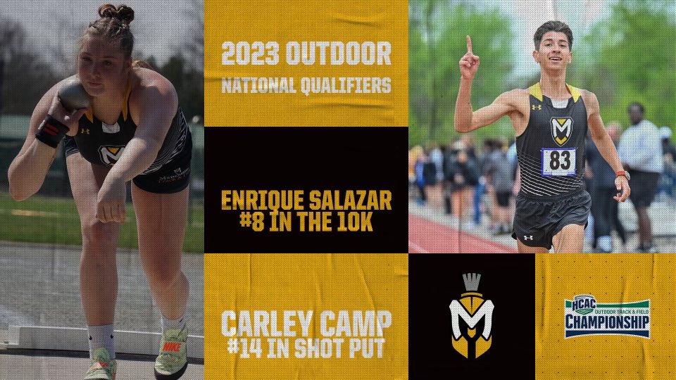 Congratulations to Carley Camp and Enrique Salazar!!  They will both be representing Manchester University at the NCAA DIII Track &amp; Field Championships!