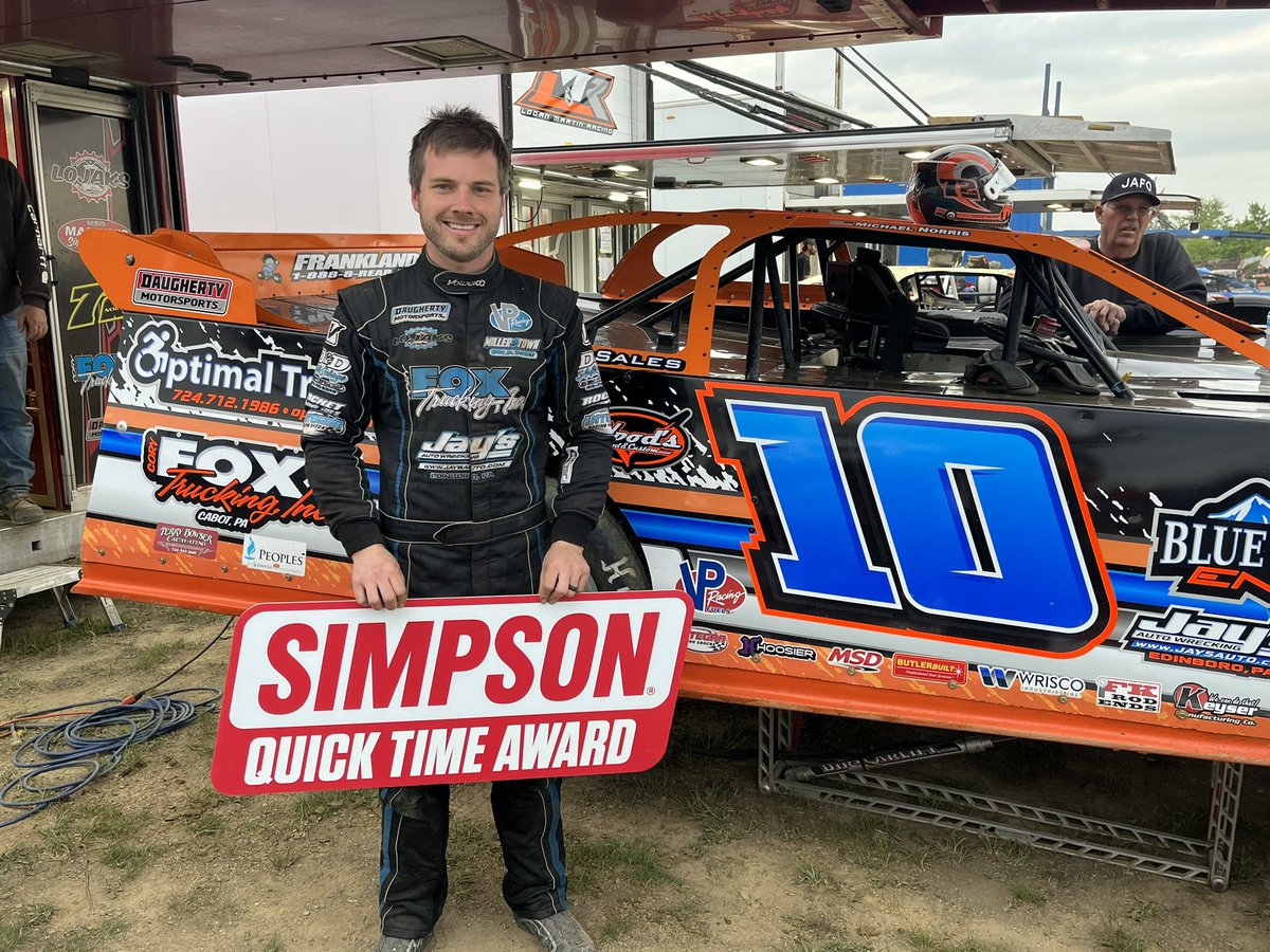 WoOLateModels's tweet photo. Tonight’s @SimpsonRacing Quick Time award winner is @TheCrusherKid!

He ran a 15.018 second lap! https://t.co/yMcMhRs3z8