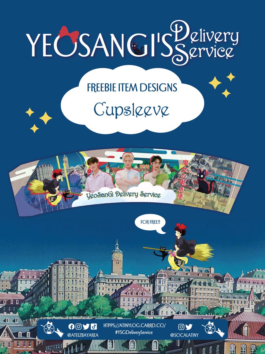 SoCalAtiny's tweet photo. 🧹FREEBIES READY🐈⬛
We’re so excited to officially share our #YSGDeliveryService freebie designs! A big thank you to our designers who worked so hard on making the theme come to life✨
#ATEEZ #에이티즈 @ATEEZofficial https://t.co/1CAZqDMbGS