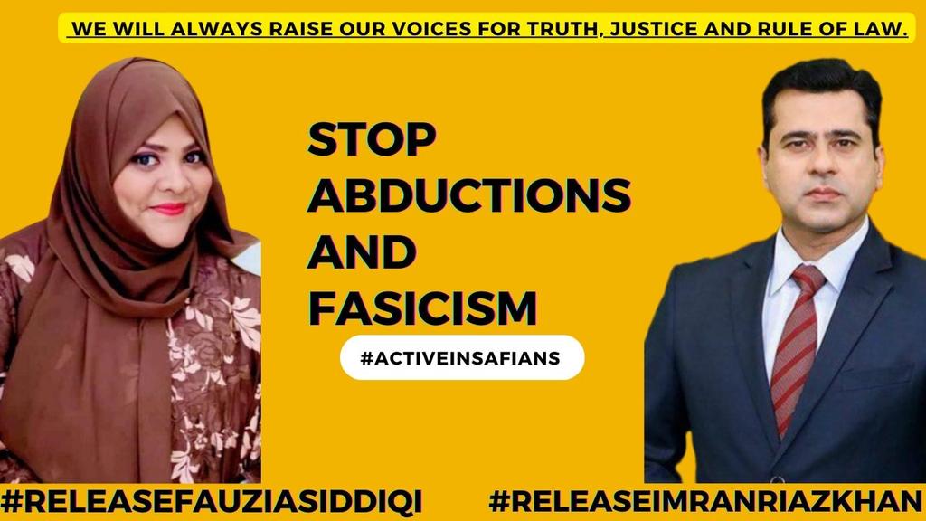 #ReleaseFauziaSiddiqi Former information Secretary Women wing Karachi, Founder of #ActiveInsafians  team, social media activists & keyboard  warrior of @ImranKhanPTI 
#ReleaseFauziaSiddiqi
#ReleaseImranRiazKhan
#خان_میں_تمھارے_ساتھ_ہوں