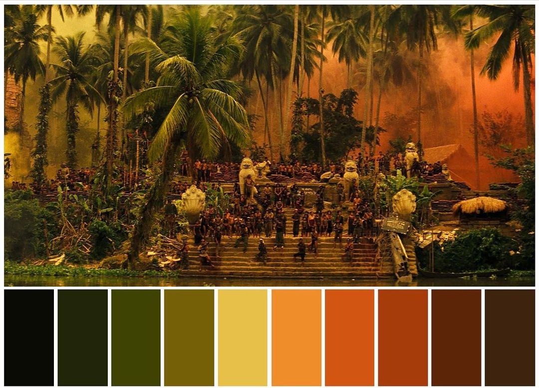 Apocalypse Now (1979)
•Director: Francis Ford Coppola
•Cinematography: Vittorio Storaro
•Production Design: Dean Tavoularis
•Set Decoration: George R. Nelson