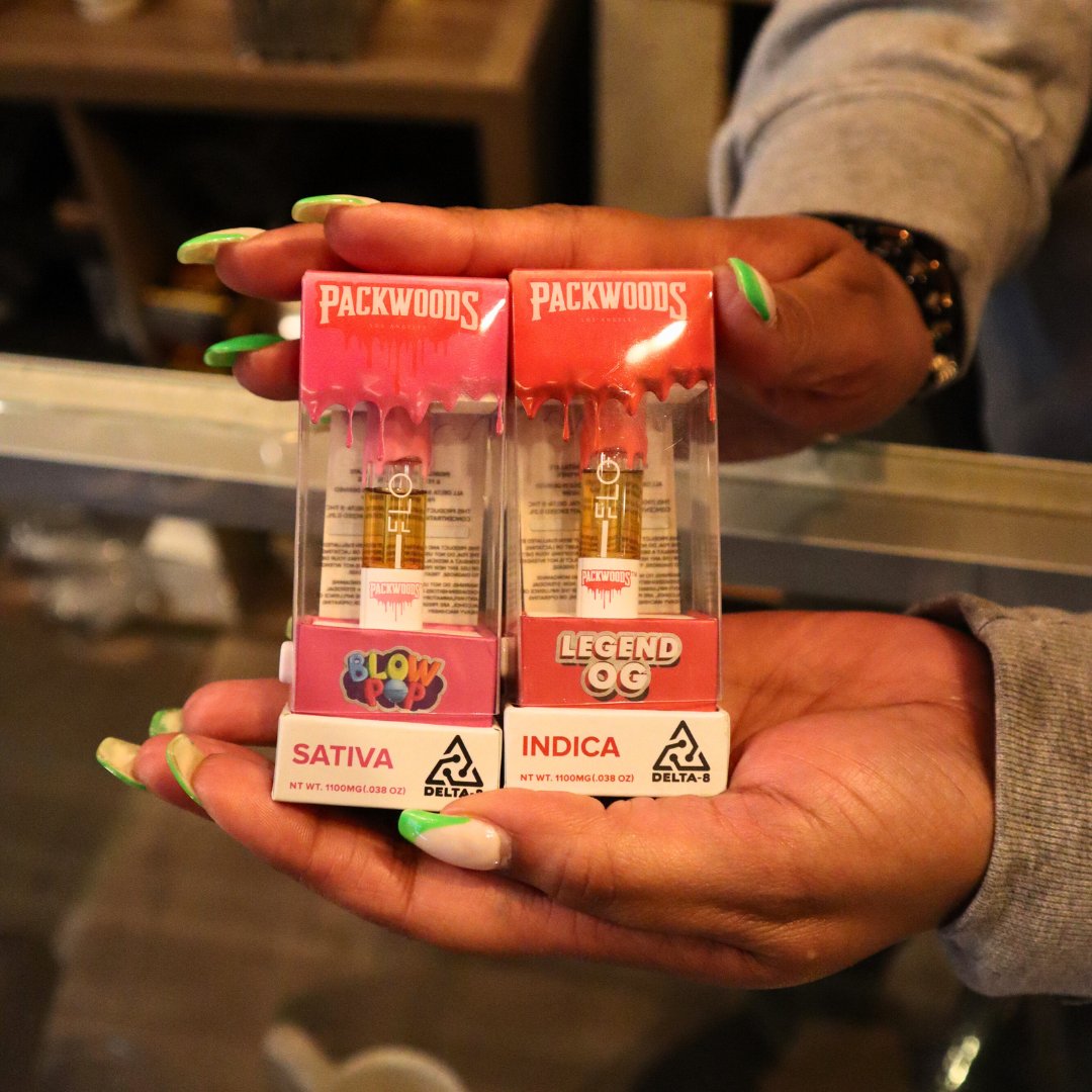 529_vapes's tweet photo. Experience the best of both worlds with @Packwoods_LA Delta 8 vapes! 🌿✨ These convenient and flavorful vapes come in both Sativa and Indica variations, allowing you to choose the perfect strain for your desired experience. https://t.co/qEVmyLhpCy