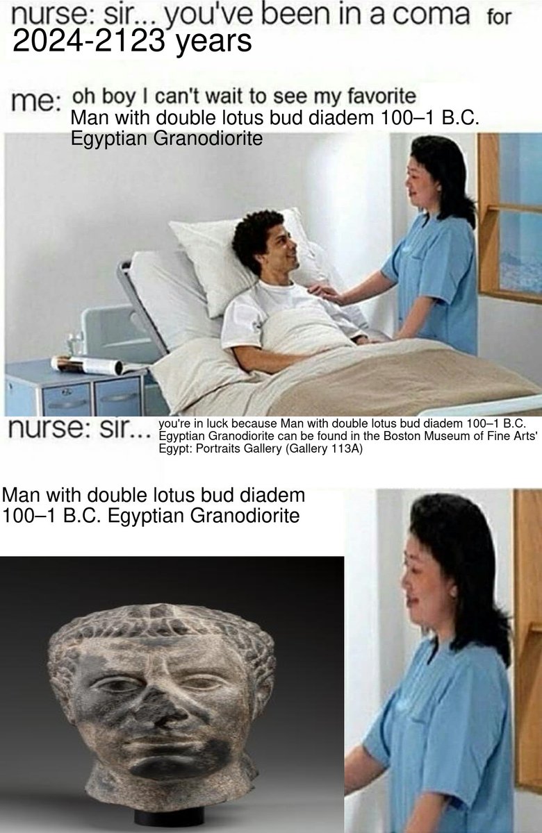 Man with double lotus bud diadem 100–1 B.C. Egyptian Granodiorite