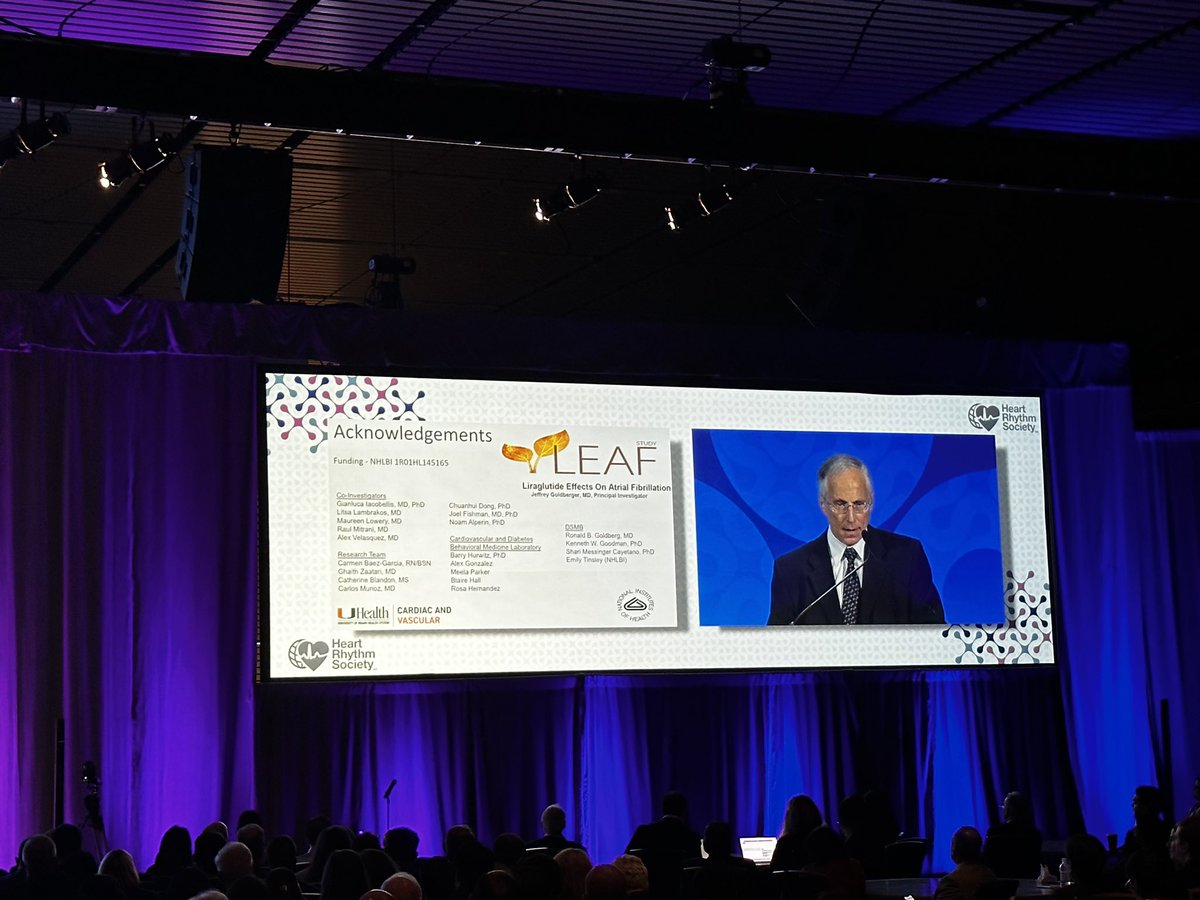 NitikaDabasMD's tweet photo. So exciting to see one of my mentors @DrJGoldberger from @umiamimedicine presenting #LEAF as a late breaking clinical trial at @HRSonline !!! So proud!!! #HRS2023 #EPeeps #HRSLBCT @UMJMHCardiology https://t.co/3lmv7133ci