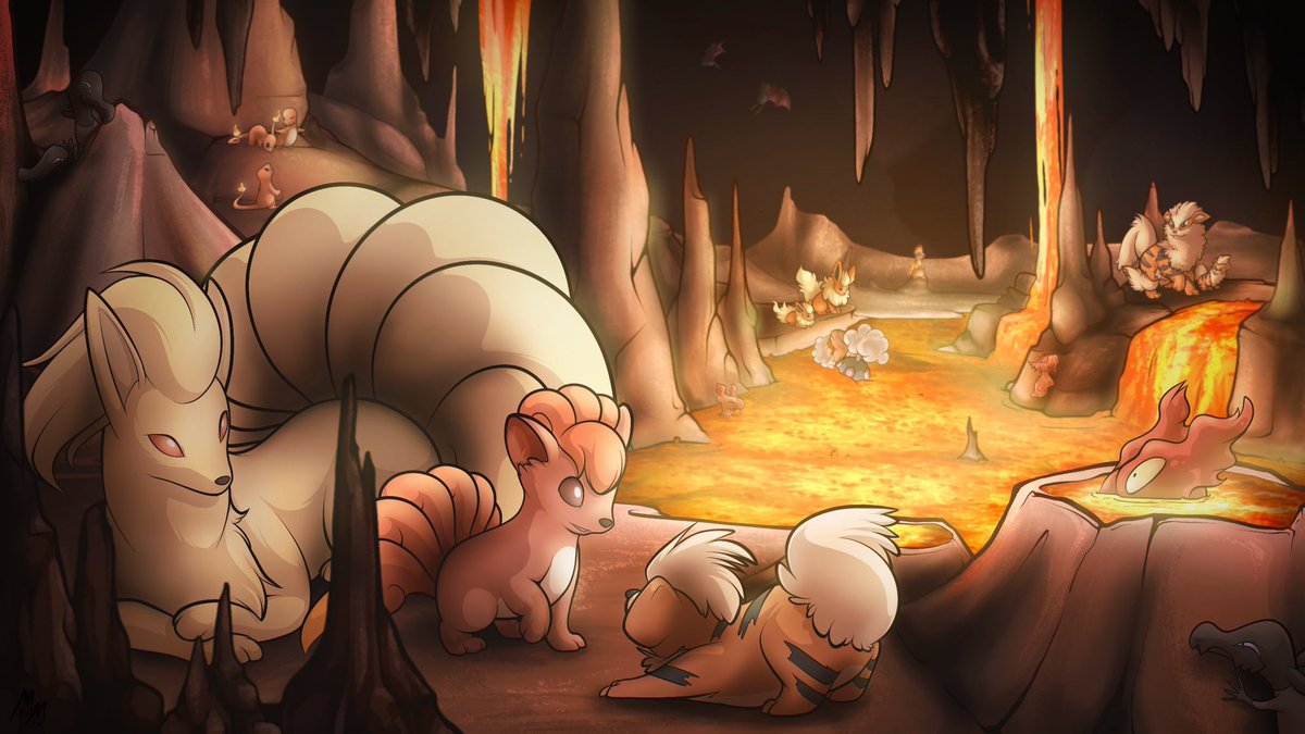 Created as a computer background merch piece for <a href="/fireblastzine/">🔥Fire Blast!🔥</a> , a fire Pokémon zine. I’m so stoked to be able to show this art off now!

#pokemon #fireblastzine #fanart