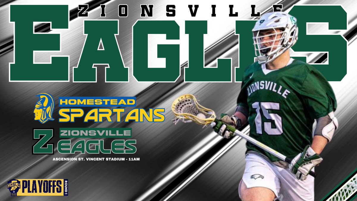 ZCSeagles's tweet photo. 🥍 BOYS LACROSSE 🥍  Good luck to @ZVBoysLacrosse as they host @Spartytweets in Round 1 of the @IHSLA_Lax PLAYOFFS!  Game time is set for 11AM at Ascension St. Vincent Stadium at ZCHS.  GO EAGLES!!! https://t.co/2cS2eanoku