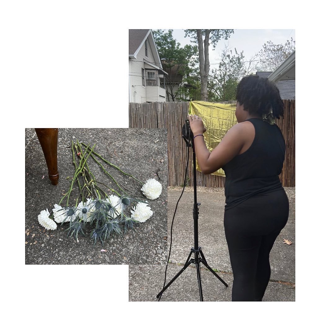 Artist-in-residence Aja Joi Grant prepping for a shoot. #itsfriday #contemporaryart #blackwomenphotographers #sociallyengagedoractice #artsandculturecle