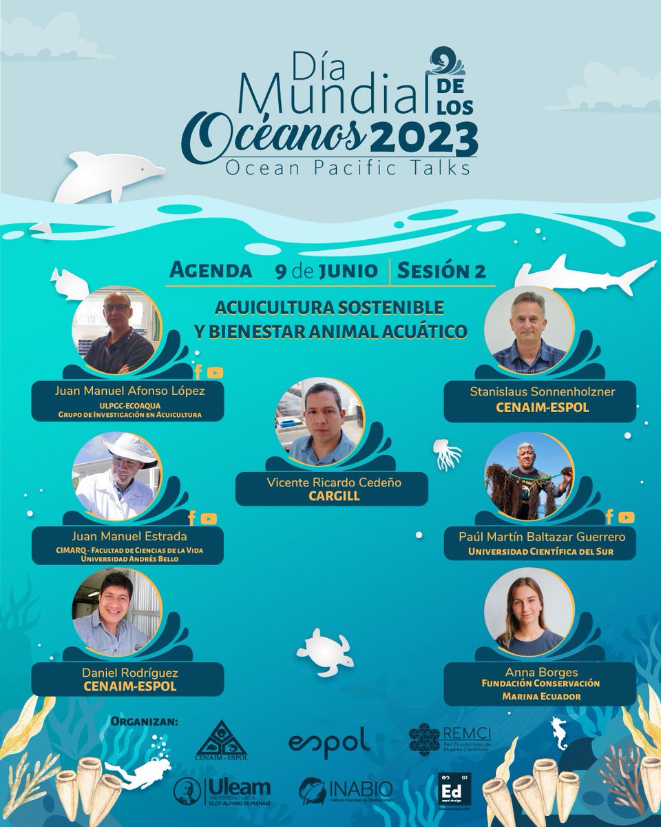 🌎Este 2023 queremos celebrar el #DíaMundialDeLosOcéanos con ponencias que abordan temas relevantes en los actuales momentos como; condiciones oceanográficas extremas, acuicultura, crecimiento azul, entre otros. ¡Te compartimos la agenda del 9 de junio!