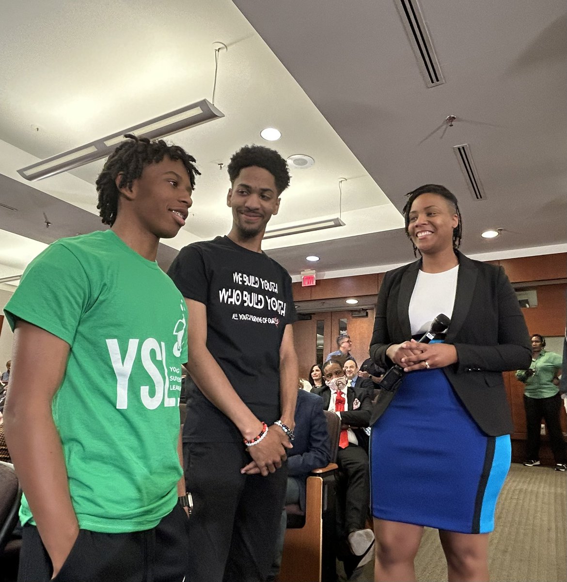 WkThee's tweet photo. What’s being done about youth violence in Baltimore city? Officials from local gov, police force, churches &amp; skl gather to talk about their efforts. most importantly youth like these two with #YSL join to contribute to the conversation.  Tune into to #Wjz to watch. @WYPR881FM https://t.co/jUI3Ck9T5R