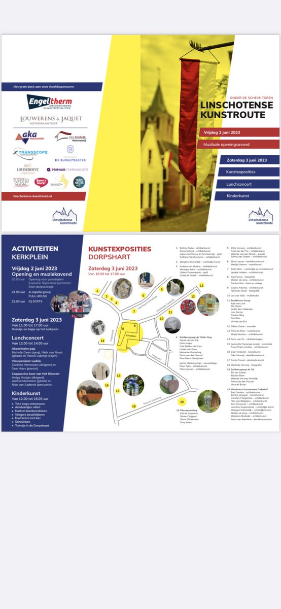 Zaterdag 3 juni is er de Linschotense kunstroute. Veel kunstwerken zijn te bewonderen in huiskamers en op markante plekken van het dorp. Mijn werk staat in ‘t Kruispunt, de protestantse kerk, Nieuwe Zandweg 16 in Linschoten. De hele dag zijn er in het dorp leuke festiviteiten.