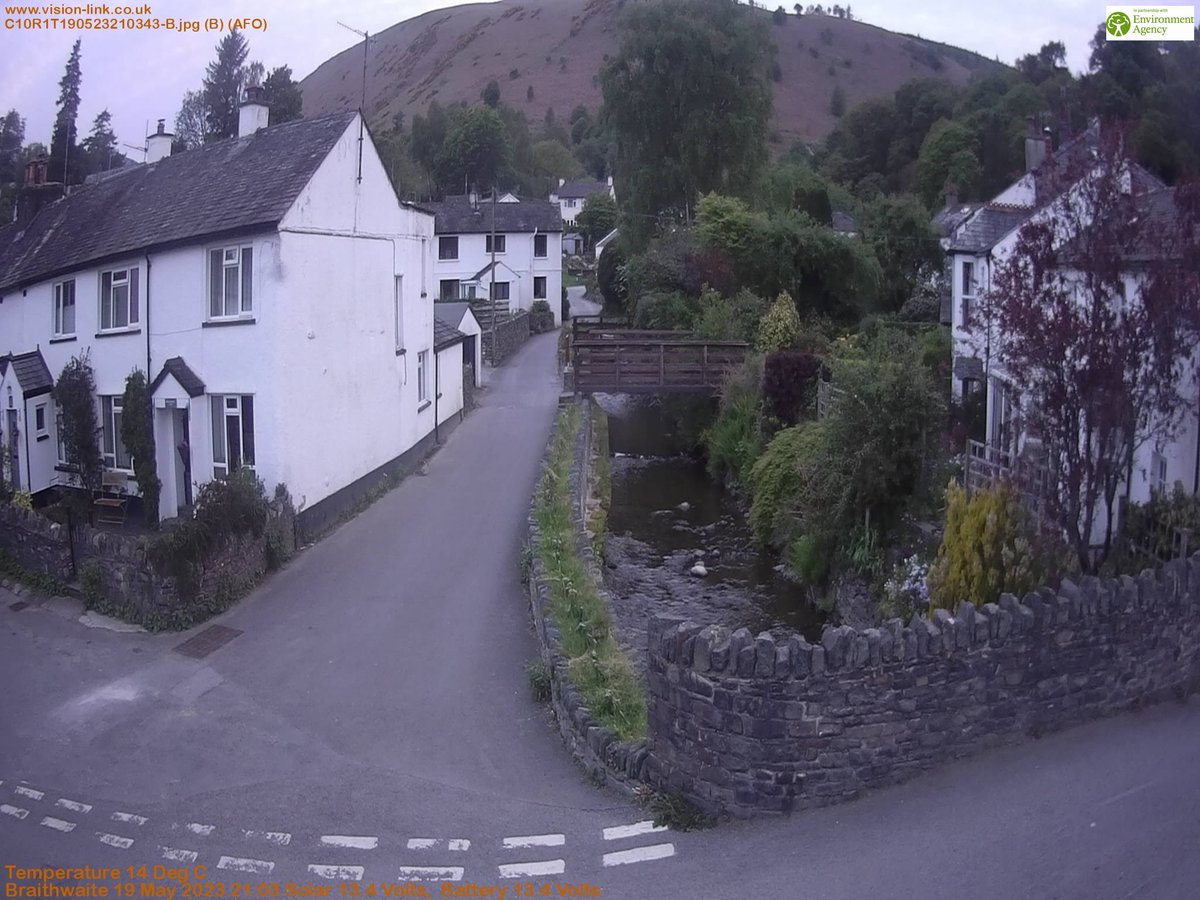 Monitoring the local river levels in Braithwaite for the flood group on 19 May 2023 21:03