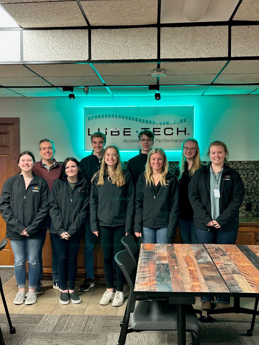 LubeTech's tweet photo. Today, Lube-Tech welcomed students from the West Central MN CEO class for a meet and greet with Chad Baker, CEO &amp; President, and a #lifeatlubetech tour. We are honored to have had the time with these future leaders! https://t.co/0OCcA1PHJz