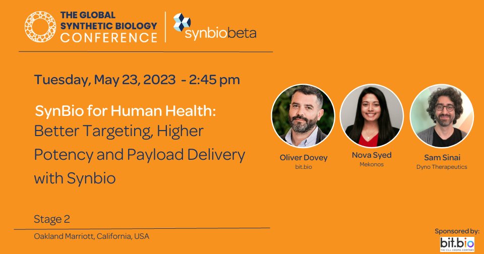 Join this #SynBioBeta2023 session to learn how synbio is breaking new ground in getting advanced therapies to targets that have previously been impossible. synbiobeta.com  <a href="/ODovey/">Oliver Dovey</a> <a href="/bitbio/">bit.bio</a> <a href="/mekonosinc/">Mekonos Inc.</a> <a href="/Dyno_Tx/">Dyno Therapeutics, Inc.</a>