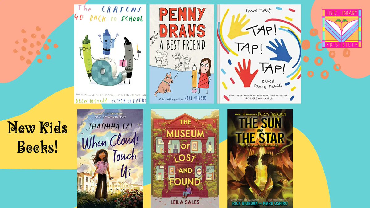 Lisle Library Dist. (@lislelibrary) on Twitter photo These children’s books came out THIS WEEK! Surprise the child in your life with a brand new story to devour: bit.ly/3Ovr4a6. #NewBooks #KidLit <a href="/DrewDaywalt/">Drew Daywalt</a> <a href="/sarabooks/">Sara Shepard</a> <a href="/HTullet/">Hervé Tullet</a> <a href="/ThanhhaLai/">Thanhha Lai (WHEN CLOUDS TOUCH US is out now!)</a> <a href="/LeilaSalesBooks/">Leila Sales</a> <a href="/rickriordan/">Rick Riordan</a> These children’s books came out THIS WEEK! Surprise the child in your life with a brand new story to devour: bit.ly/3Ovr4a6. #NewBooks #KidLit <a href="/DrewDaywalt/">Drew Daywalt</a> <a href="/sarabooks/">Sara Shepard</a> <a href="/HTullet/">Hervé Tullet</a> <a href="/ThanhhaLai/">Thanhha Lai (WHEN CLOUDS TOUCH US is out now!)</a> <a href="/LeilaSalesBooks/">Leila Sales</a> <a href="/rickriordan/">Rick Riordan</a>