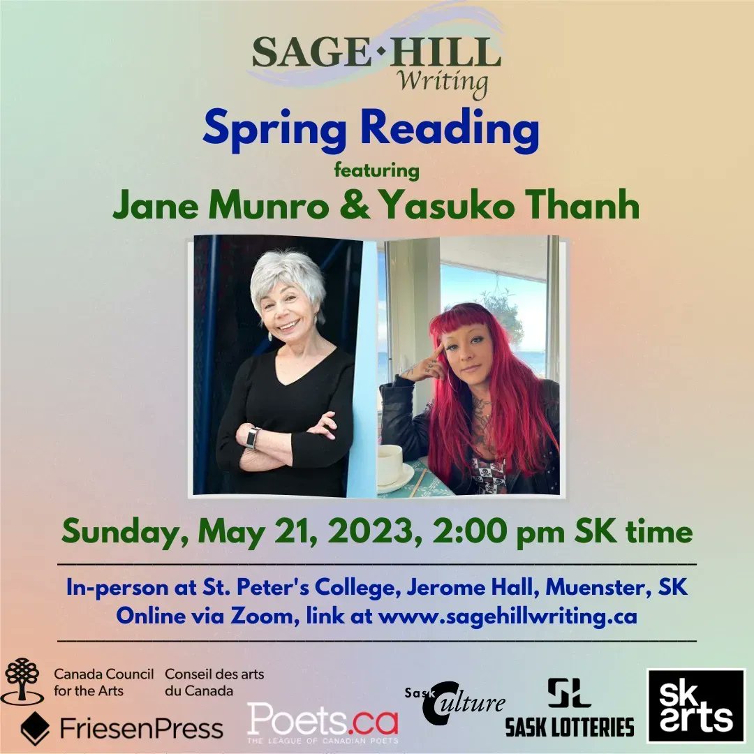 We're proud to share that we're sponsoring @SageHillWriting's upcoming Spring Reading event this Sunday at 1 p.m. PST.

Don't miss it! Register free today and be entered into a draw to win one of our Editor's Manuscript Evaluations: buff.ly/3pUB16I