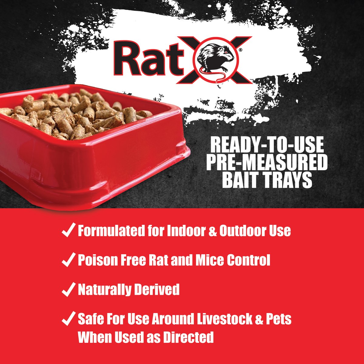 Dealing with rats in your home can be a hassle, but RatX Ready Trays make the process easy and convenient. These premeasured bait trays provide the same power and effectiveness as RatX with all the convenience and ease of use of a traditional trap. 

ecoclearproducts.com/products/ratx-…