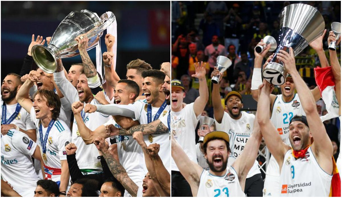 El Real Madrid en Europa: 

2011: Semifinal ⚽️🏀
2012: Semifinal ⚽️
2013: 🏀 Final ⚽️ Semifinal
2014: 🏆⚽️ Final 🏀
2015: 🏆🏀 Semifinal ⚽️
2016: 🏆⚽️
2017: 🏆⚽️ Semifinal 🏀
2018: 🏆⚽️🏆🏀
2019: Semifinal 🏀
2021: Semifinal ⚽️
2022: 🏆⚽️ y final 🏀
2023: Final* 🏀 Semifinal ⚽️