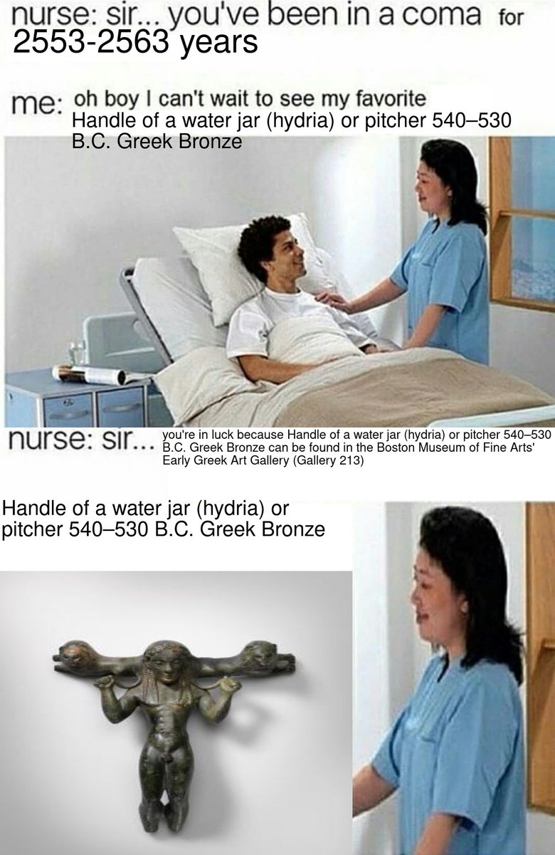 Handle of a water jar (hydria) or pitcher 540–530 B.C. Greek Bronze