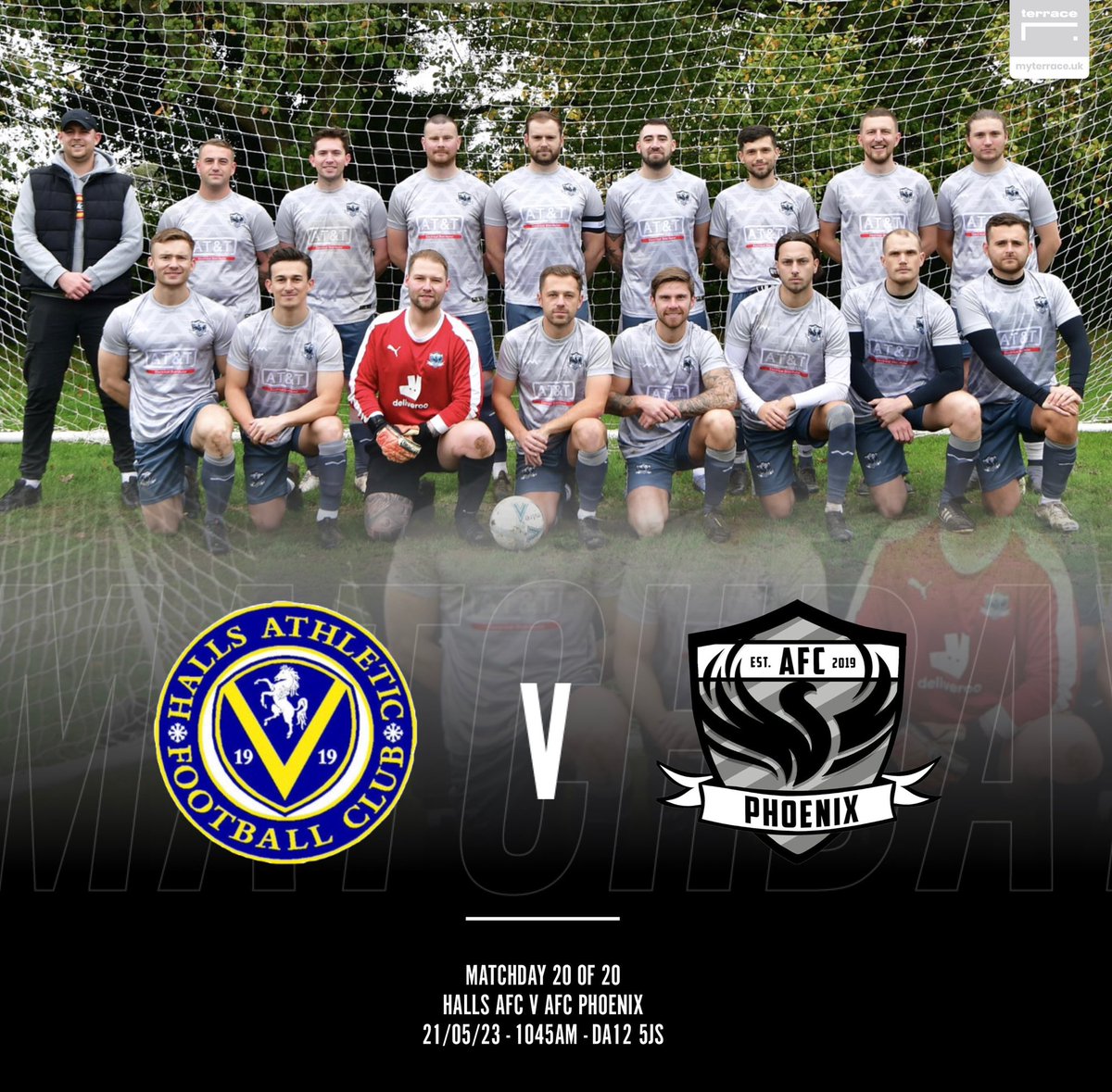 ⚽️ FINAL DAY ⚽️

A win on Sunday secures the title!

Halls AFC v AFC Phoenix

📆 Sunday 21st May
⚽️ Halls AFC v AFC Phoenix
🏆 League Match 20
⏰ 1045 AM KO
🏟 Kings Farm Playing Field, Cedar Avenue, Gravesend, DA12 5JS
