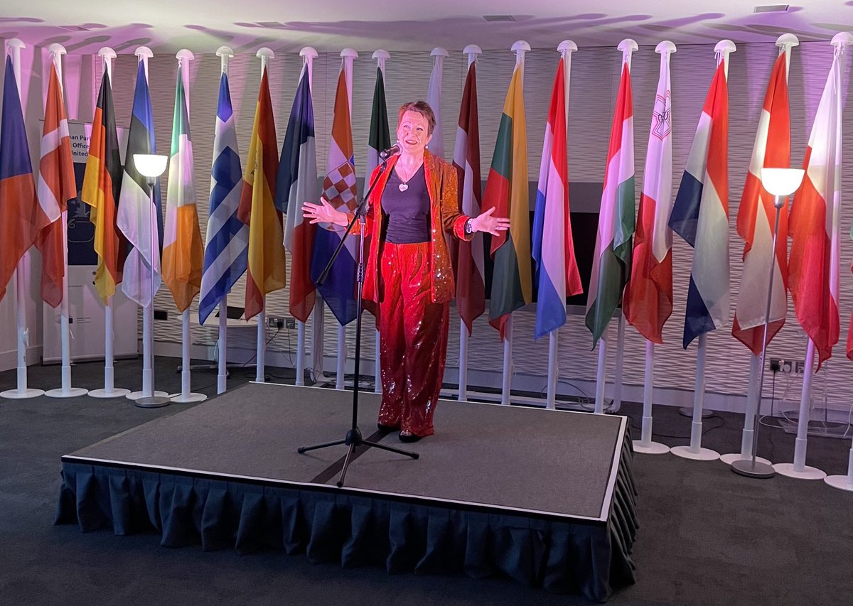 GoldRosie's tweet photo. Anybody would think I’m performing at #Eurovision! But in a way I AM: it was the opening party at Europe House in London of our #EuropeanWritersFestival - so a literary #Eurovision! Join 30 writers from all over Europe this weekend. Tickets ⁦⁦@britishlibrary⁩. https://t.co/f2m8hwj7nb