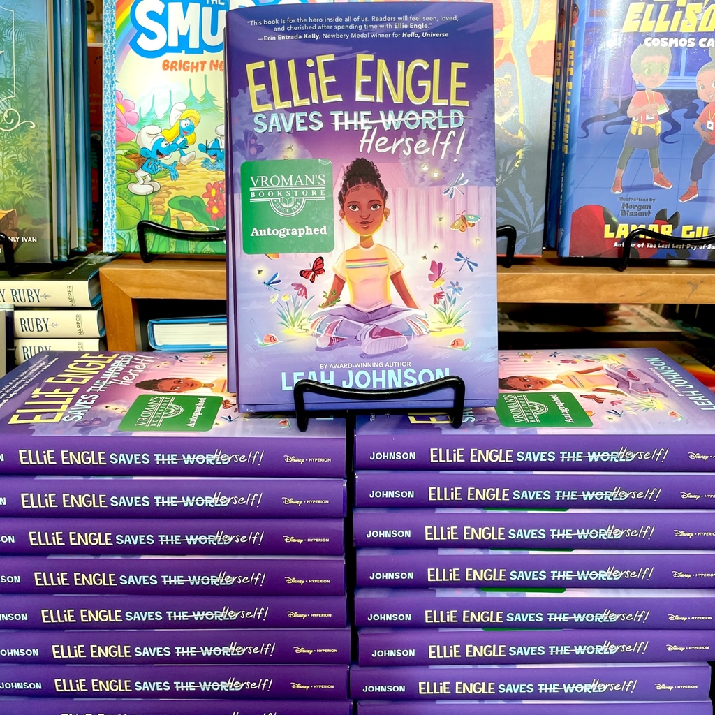 vromans's tweet image. Leah Johnson (@byleahjohnson) stopped by the store last week to sign copies of ELLIE ENGLE SAVES HERSELF! #signedbooks #YAauthor #middlegradefiction