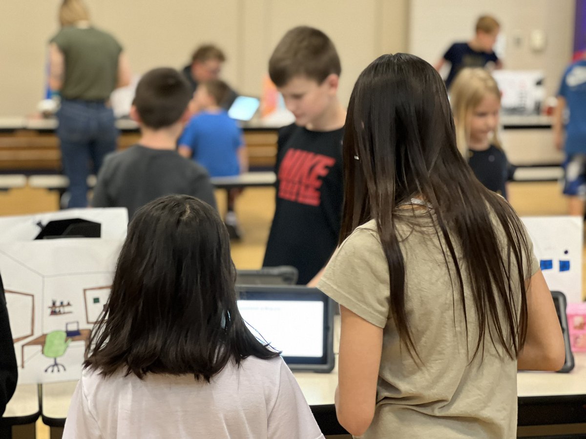 Career Day Presentations at Belmont Elementary! The 5th graders talked about their career interests and research with the 1st graders. Very fun way to research! @USD_232 <a href="/BEBulldogs/">Belmont Bulldogs</a>