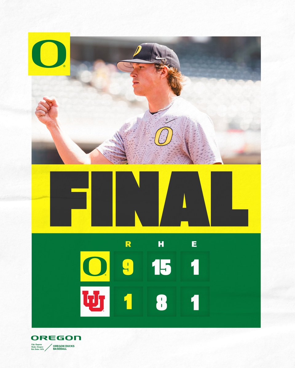 OregonBaseball's tweet photo. 𝐌𝐨𝐧𝐞𝐲 𝐎𝐧 𝐓𝐡𝐞 𝐌𝐨𝐮𝐧𝐝

@TurnerSpoljaric gives Oregon a great start allowing just one run in seven innings. #GoDucks https://t.co/MgAGRhds4O