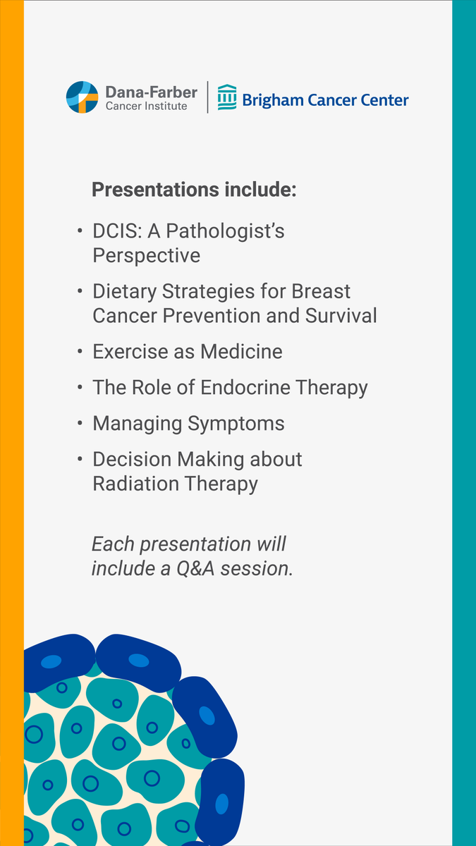 Don't miss tomorrow's (May 20th) virtual patient forum from 9 am to 12 pm ET on Ductal Carcinoma In Situ (#DCIS). This free event features great presentations about DCIS for patients, families, loved ones, and healthcare professionals. All are welcome! 👉ms.spr.ly/6014gRt2e