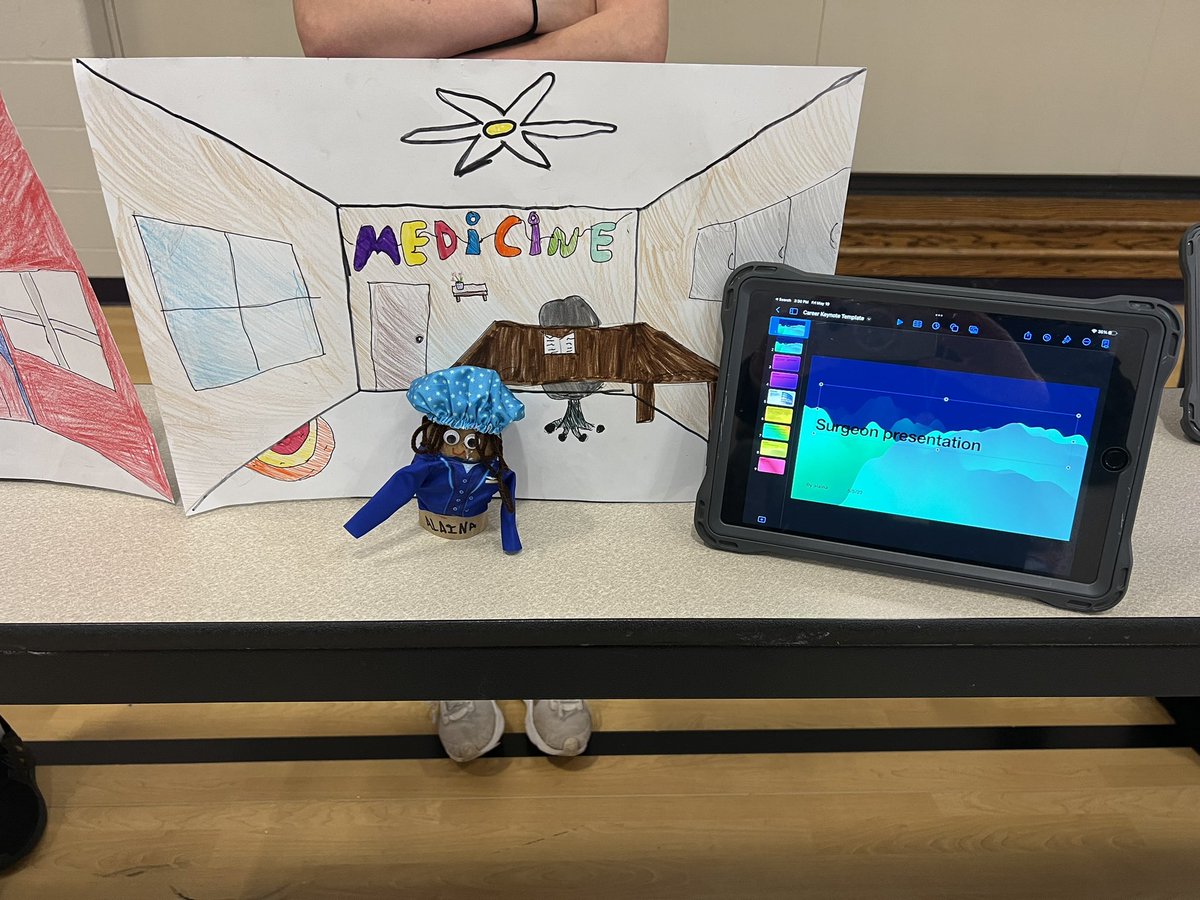 swartz_c's tweet photo. Belmont Elementary had a very creative way for their 5th graders to research careers and complete iPad presentations to the 1st graders. Check out these potato creations to attract attention! @USD_232 @BEBulldogs https://t.co/xPoC3frGHl