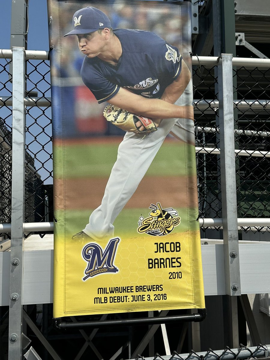 Since we are 12 days away from the start of the 2023 season, let’s highlight the 12 Stingers who have made their MLB debut!

Jacob Barnes was the first Stinger to play in the MLB in 2016 with the Milwaukee Brewers.

Barnes was a member of the Stingers’ inaugural season in 2010