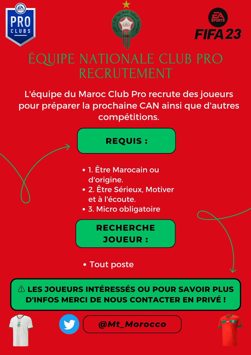 MT_Morocco's tweet photo. MT Morocco Esport Recrute ! 🇲🇦

Go Dm 💬 https://t.co/8Bewd19aW1