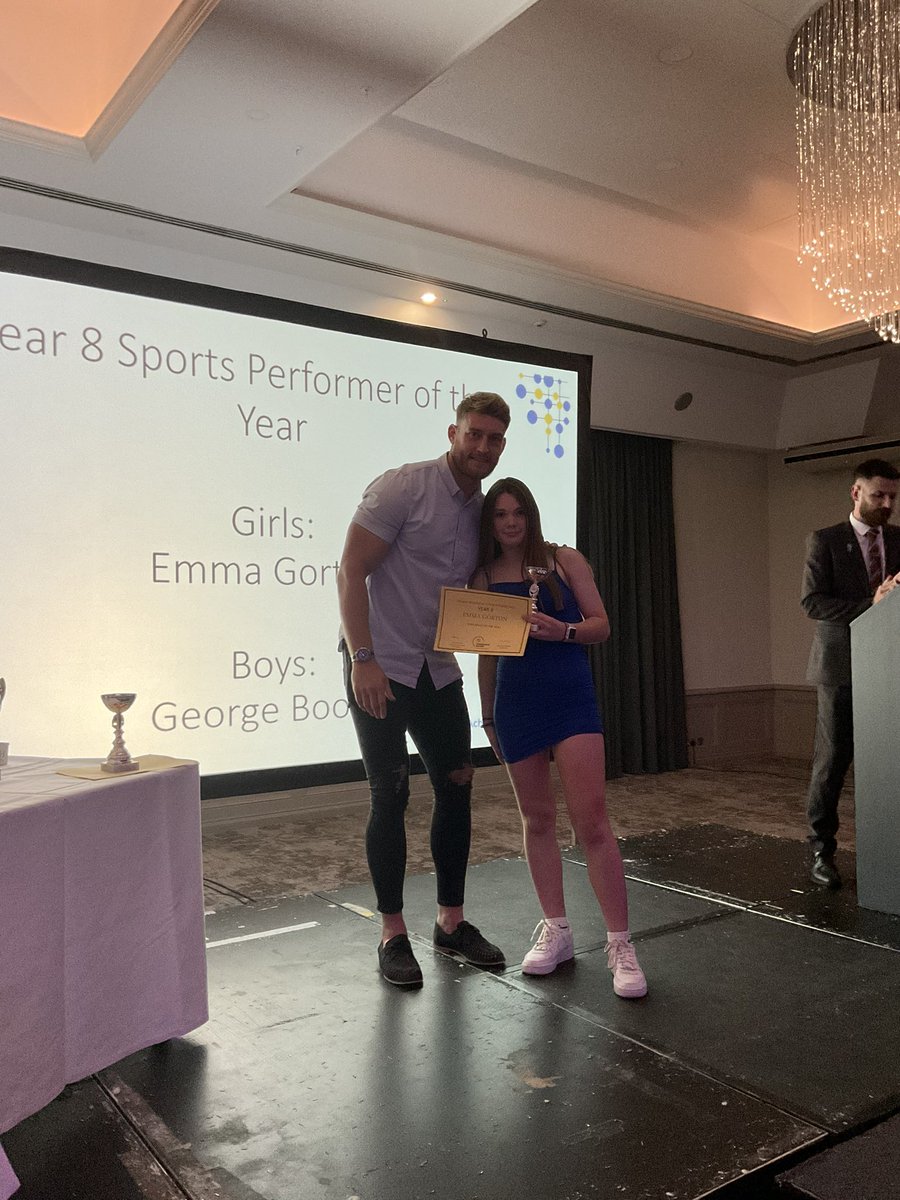 wms_pe's tweet image. Year 8 Boy Sports performer Year 8 Girl Sports Performer @Wmount 
The Year 8 Award for exceptional performances goes to Emma G and George B both claiming the sports performer award #SP2023