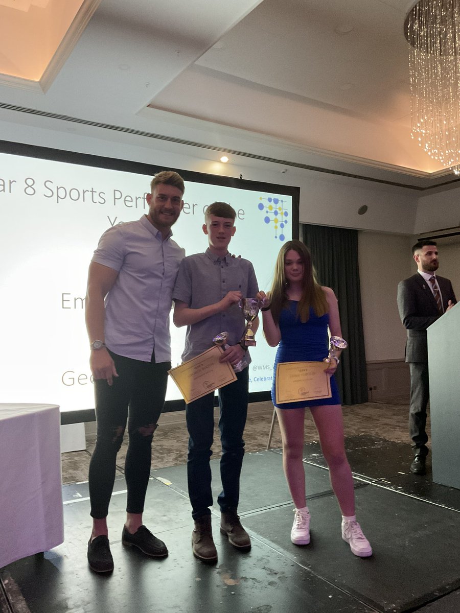 wms_pe's tweet image. Year 8 Boy Sports performer Year 8 Girl Sports Performer @Wmount 
The Year 8 Award for exceptional performances goes to Emma G and George B both claiming the sports performer award #SP2023