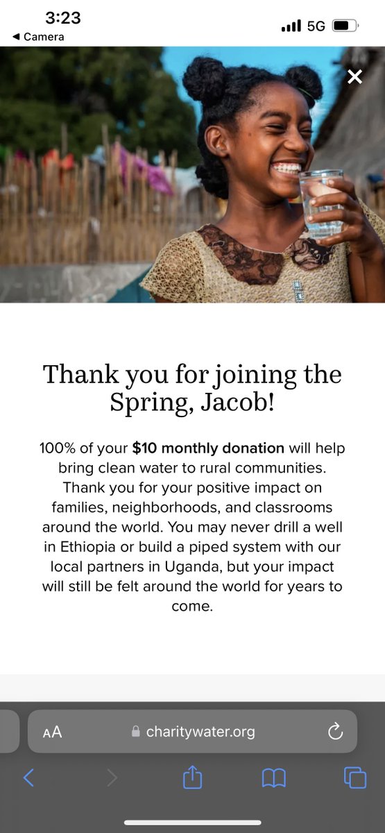 Jake Baker (@greaternati) on Twitter photo Great listening to Scott Harrison at <a href="/VeeCon/">VeeCon</a> today. <a href="/charitywater/">charity: water</a> is really impressive.
Started my $10 monthly donation today. <a href="/garyvee/">Gary Vaynerchuk</a> Great listening to Scott Harrison at <a href="/VeeCon/">VeeCon</a> today. <a href="/charitywater/">charity: water</a> is really impressive.
Started my $10 monthly donation today. <a href="/garyvee/">Gary Vaynerchuk</a>