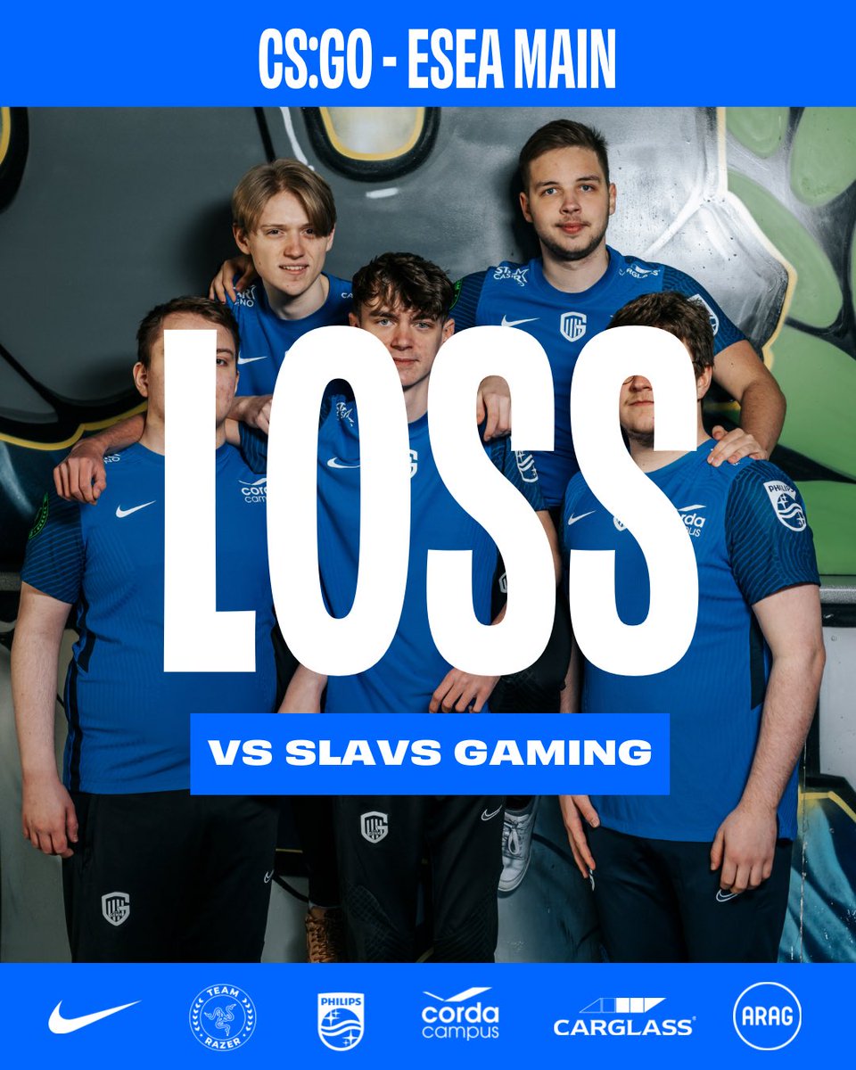 A delayed result but another loss in ESEA Main 😔 

Ggs @SlavsGaming 🤝

#CSGO #PushTheLimits #Esports #Games