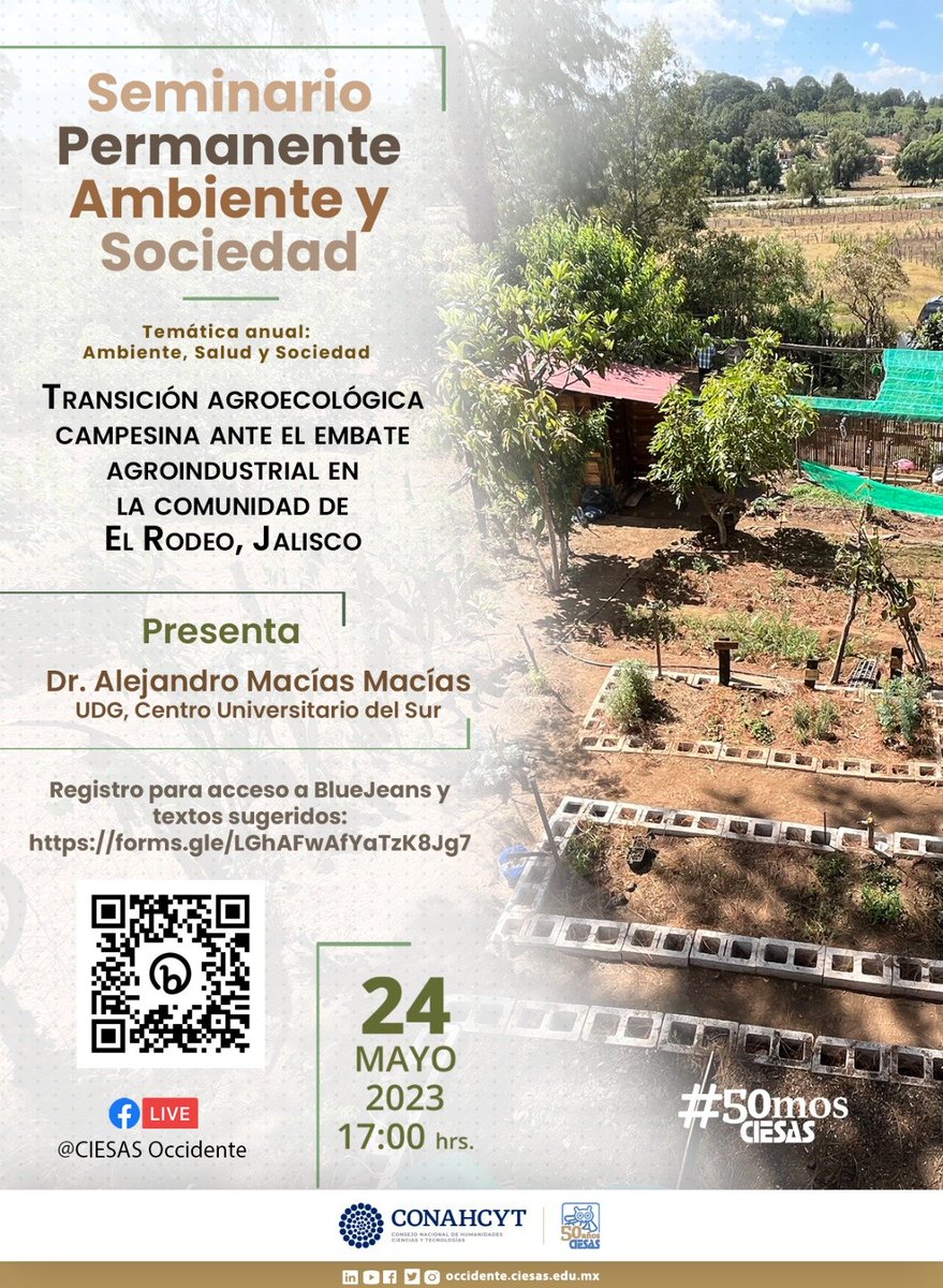 cidiglo's tweet photo. Compartimos información sobre el próximo Seminario Permanente Ambiente y Sociedad
🗓️ 24 mayo 2023 
⏰ 17:00 hrs 
👇 https://t.co/TcHM9P6heN