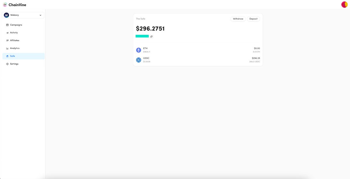 How much simpler would your ambassador program be if all affiliate rewards were dispersed automatically?

All with a simple dashboard to withdraw or deposit more funds 👇