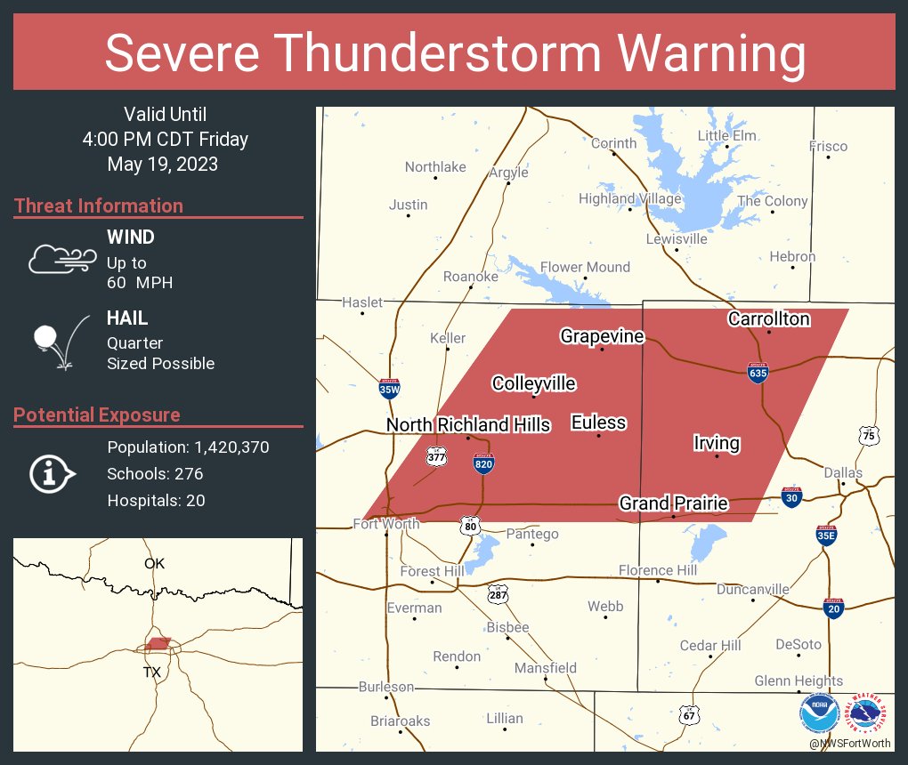 NWS Fort Worth on Twitter "Severe Thunderstorm Warning including
