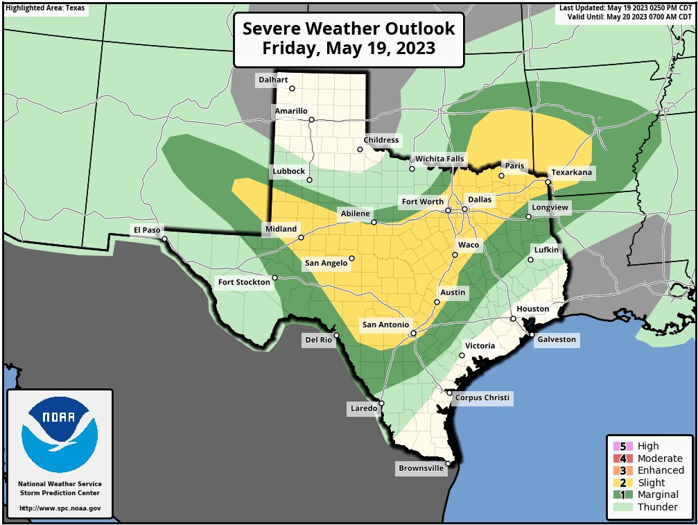 Heads Up, Texas!

Severe storms could fire up later today into tomorrow morning for a large area of the state.

Main Threats:
⚡️Large Hail
💨Damaging Wind
🌪️Possible Tornadoes

Safety Tips: ready.gov/severe-weather

#txwx