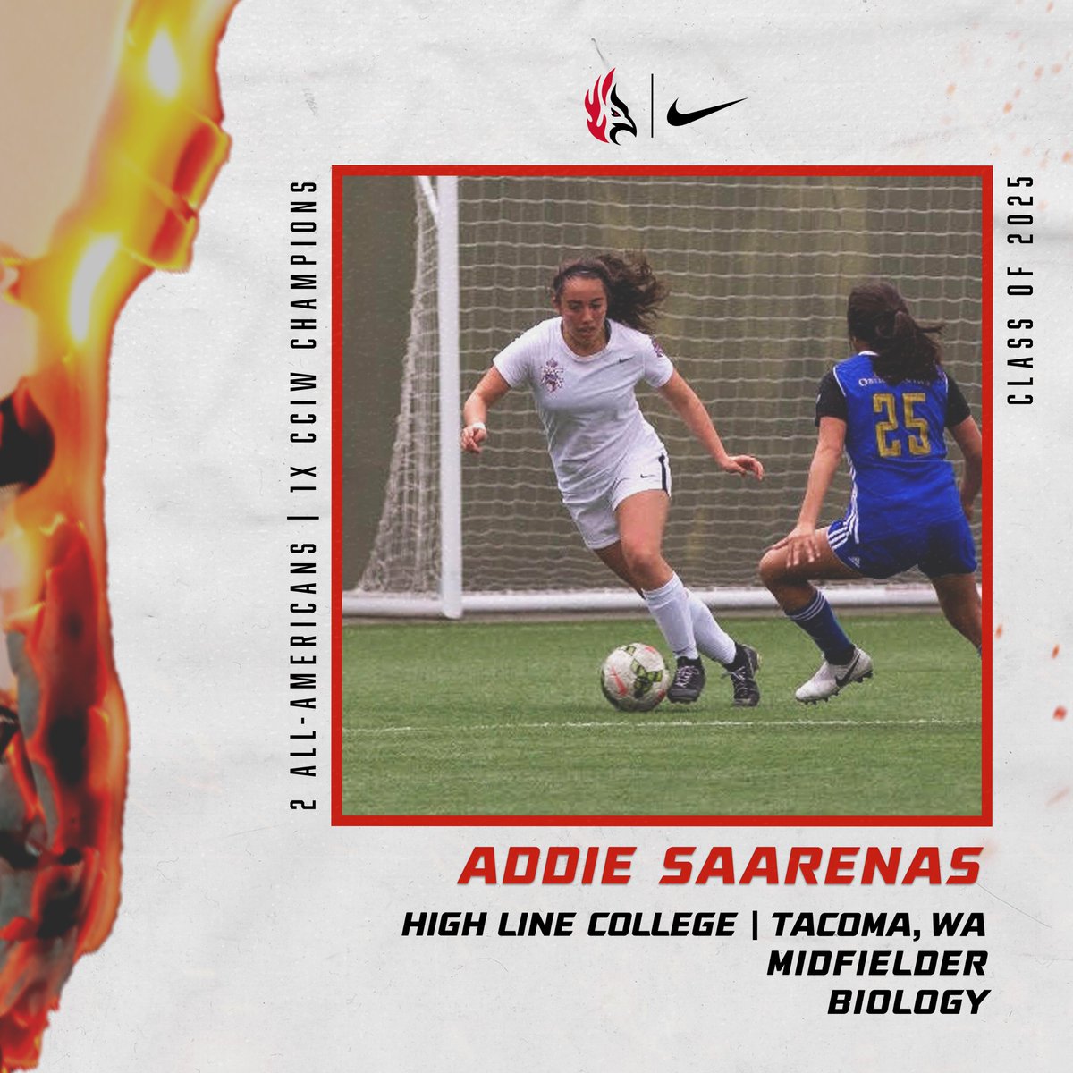 🔥🚨 Future Firebird Alert 🚨🔥 We are excited to welcome Addie Saarenas to the Firebird family. She is a midfield transfer from High Line College and Tacoma Washington. Let's welcome Addie to the Firebird family!!!!!

#FutureFirebird
#fiRedup