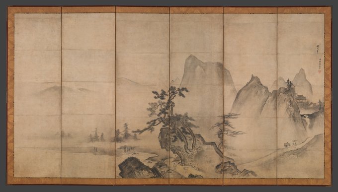 Mountain Landscape, traditionally attributed to Tenshō Shūbun, early–mid-15th century

#inkpainting