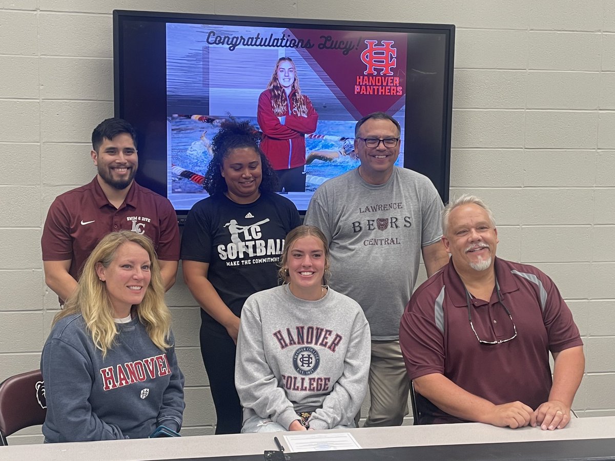 LCHSAthletics's tweet photo. Congratulations to Lucy Schoenlein on her commitment to swim at Hanover College this fall.
Go Panthers! https://t.co/FWOPzFHlih