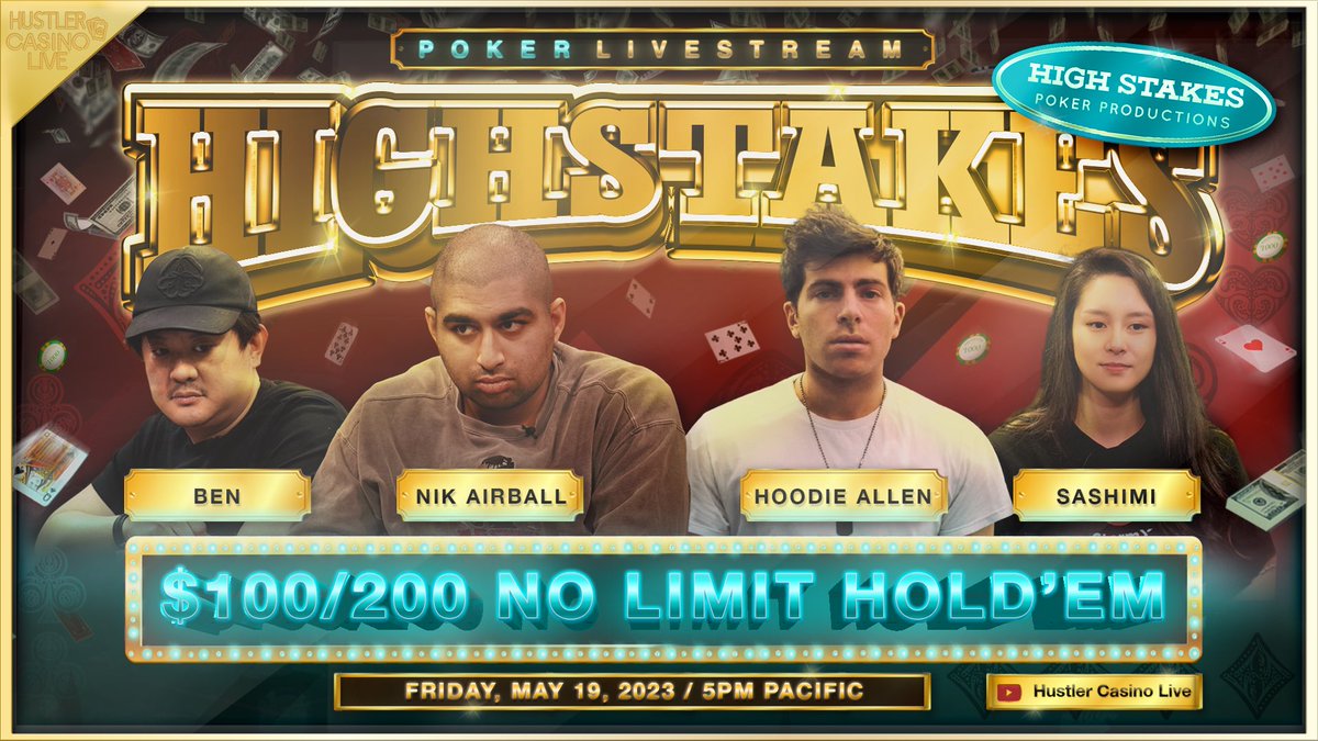 Hustler Casino Live on Twitter "TONIGHT!! SUPER HIGH STAKES 100/200