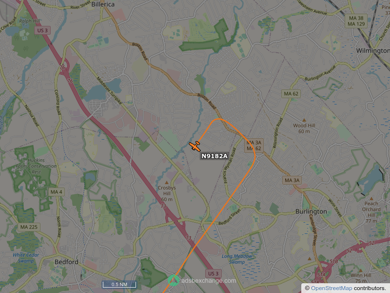 SkyCirclesBOS's tweet photo. N9182A, a Piper PA-38-112, is circling over Bedford at 1050 feet, speed 61 MPH, squawking 1200, 0.3 miles from Marvin St. Play Area https://t.co/0HAgc4zI61 https://t.co/tBgRNz7NMS