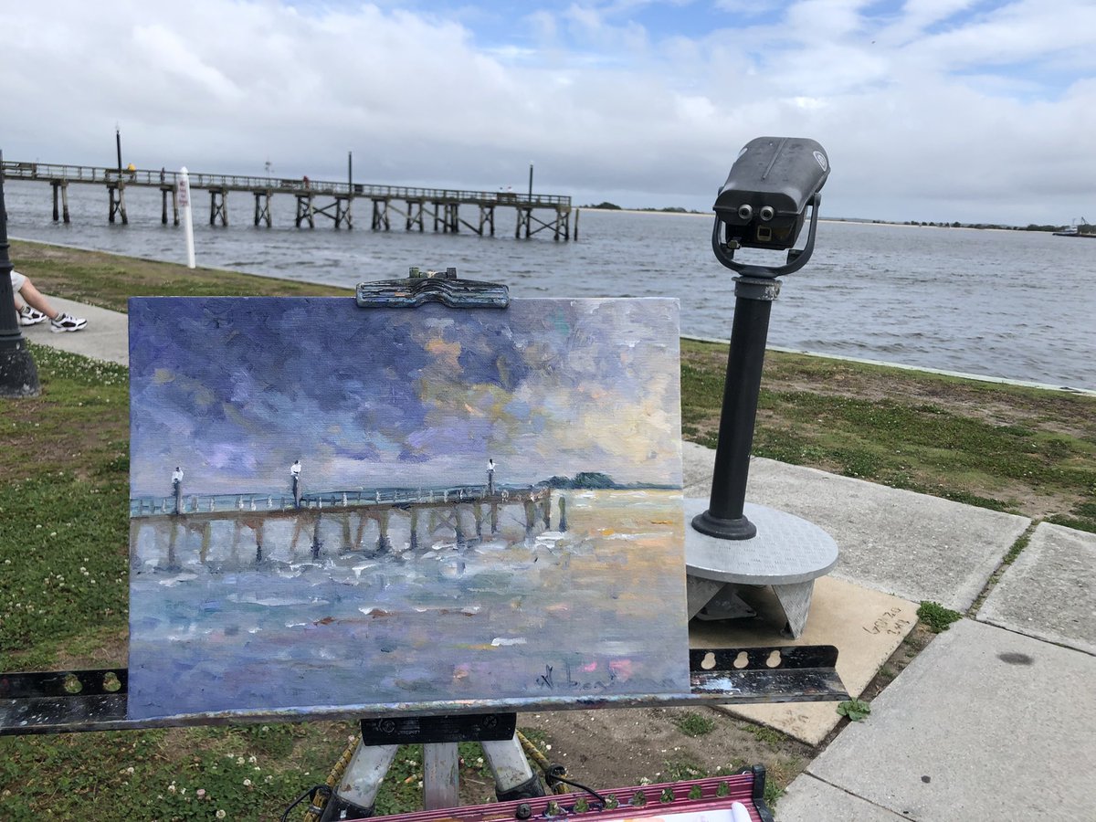 Painting 2 and the sun is out #southportnc #oilpaintersofamerica #southportpleinairfestival2023
