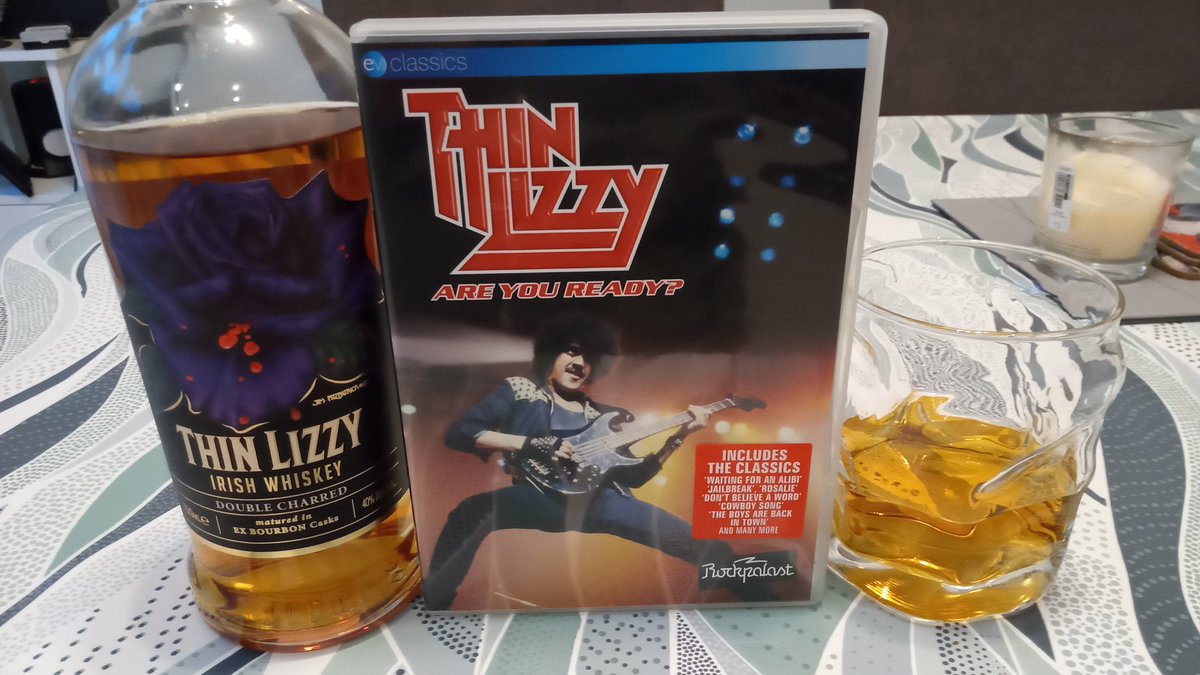 I'm ready. Evening sorted. Great new @ThinLizzy_ whiskey with artwork by @jimfitzpatrick. Cheers.