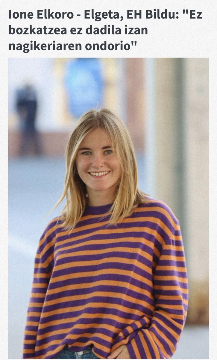 ehbilduelgeta's tweet image. Ione Elkoro Garcia #Elgeta ko @ehbildu ko zerrendakidearen hausnarketa: "ez bozkatzea ez dadila izan nagikeriaren ondorio"