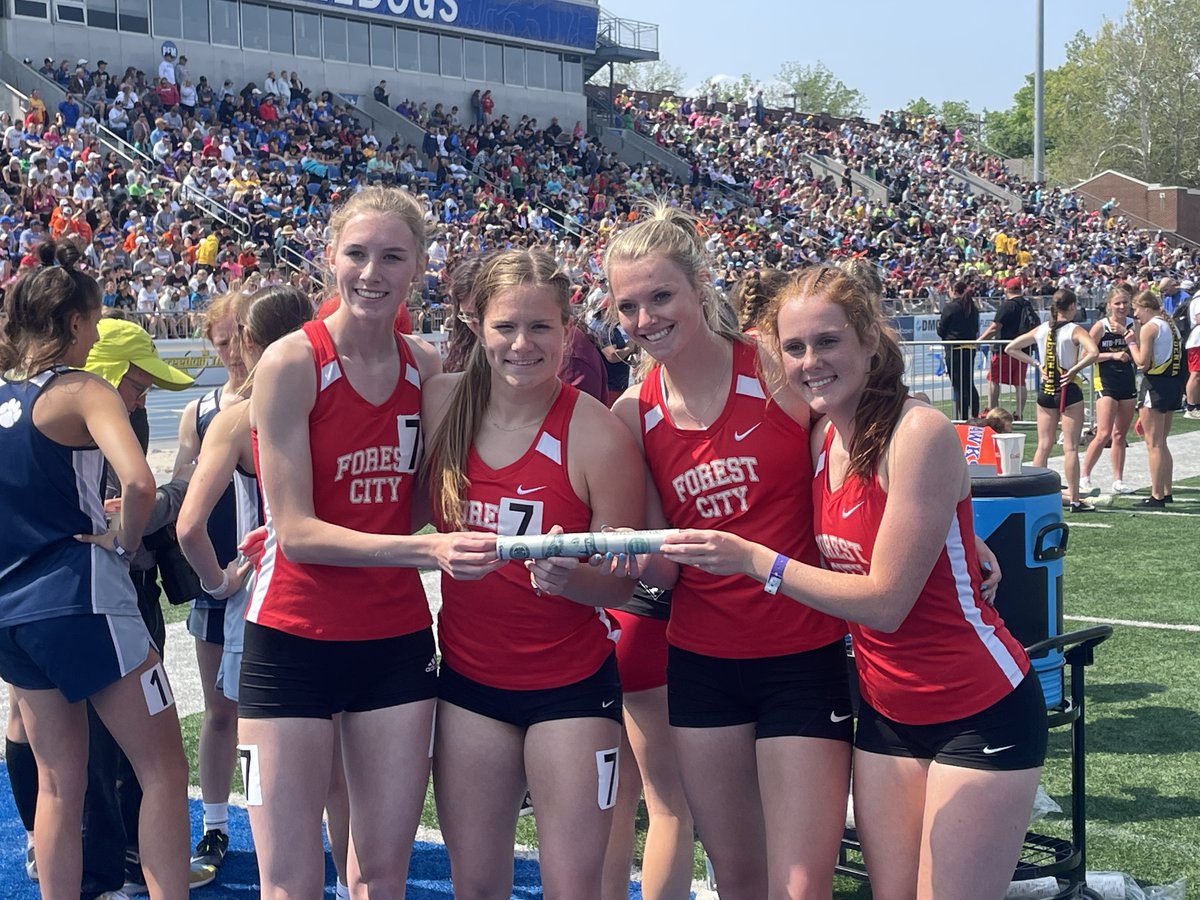 Forest City's Distance Medley team finishes fourth, the Indians' second fourth-place medal of the weekend. Video interview coming shortly.