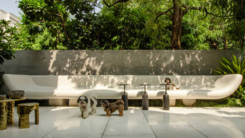designboom's tweet photo. 'elemental' landscaping weaves across two concrete monoliths in delhi    https://t.co/41n8uxezv8 https://t.co/MaJw9cgZc2